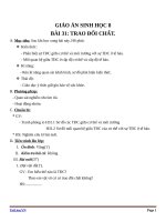 Giáo án Sinh học 8 bài 31: Trao đổi chất
