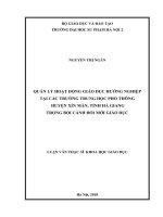 Quản lý hoạt động giáo dục hướng nghiệp tại các trường THPT huyện xín mần, tỉnh hà giang trong bối cảnh đổi mới giáo dục 