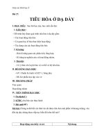 Giáo án Sinh học 8 bài 27: Tiêu hóa ở dạ dày