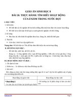 Giáo án Sinh học 8 bài 26: Thực hành tìm hiểu hoạt động của enzim trong nước bọt