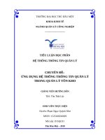 Quản lý hệ thống thông tin quản lý kho