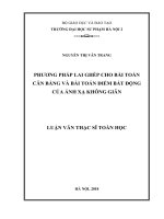Luận văn phương pháp lai ghép cho bài toán cân bằng và bài toán điểm bất động của ánh xạ không giãn 