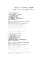 Lời bài hát và hợp âm guitar Can you feel the love tonight