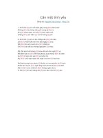 Lời bài hát và hợp âm guitar Cần một tình yêu