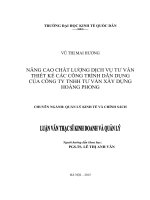 Luận văn thạc sỹ - Nâng cao chất lượng dịch vụ tư vấn thiết kế các công trình dân dụng của Công ty TNHH tư vấn xây dựng Hoàng Phong