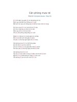 Lời bài hát và hợp âm guitar Căn phòng mưa rơi