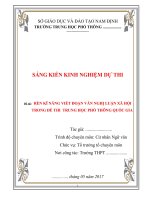 Rèn kĩ năng viết đoạn văn nghị luận xã hội trong đề thi trung học phổ thông quốc gia 