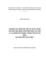 NGHIÊN CỨU TRÌNH ĐỘ THỂ LỰC VÀ KỸ THUẬT CỦA NAM VẬN ĐỘNG VIÊN BÓNG BÀN LỨA TUỔI 15 16 QUẬN PHÚ NHUẬN, THÀNH PHỐ HỒ CHÍ MINH