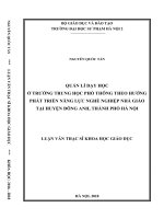 Quản lí dạy học ở trường trung học phổ thông theo hướng phát triển năng lực nghề nghiệp nhà giáo tại huyện đông anh thành phố hà nội 