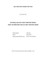 sử dụng gạo xay thay thế ngô trong thức ăn hỗn hợp cho gà thịt thương phẩm 