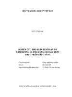 nghiên cứu thu nhận lentinan từ nấm hương và ứng dụng cho sản xuất thực phẩm chức năng 