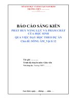 Phát huy năng lực và phẩm chất của học sinh qua việc dạy học theo dự án chủ dề sóng âm   vật lí 12 