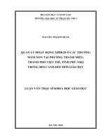 Luận văn quản lý hoạt động XHHGD ở các trường mầm non tại phường thanh miếu, thành phố việt trì, tỉnh phú thọ trong bối cảnh đổi mới giáo dục 