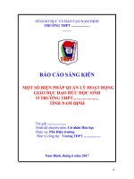 Một số biện pháp quản lý hoạt động giáo dục đạo đức học sinh ở trường THPT a nghĩa hưng, tỉnh nam định 
