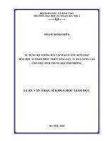 Sử dụng hệ thống bài tập đại cương kim loại hóa học 12 nhằm phát triển năng lực tư duy sáng tạo cho học sinh trung học phổ thông 