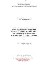LA08.061_Trách nhiệm xã hội của doanh nghiệp Mối quan hệ với hiệu quả hoạt động - trường hợp các doanh nghiệp Đồng bằng sông Cửu Long –Việt Nam