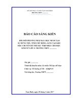 Đổi mới phương pháp dạy học nhằm tạo sự hứng thú, tính chủ động, sáng tạo khi học chuyên đề thể dục nhịp điệu cho học sinh nữ lớp 11 trường THPT giao thủy 