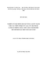 NGHIÊN CỨU HỆ THỐNG BÀI TẬP NÂNG CAO SỨC MẠNH CHO CÁC CHIẾN SĨ ĐỘI CỨU NẠN, CỨU HỘ THUỘC CẢNH SÁT PHÒNG CHÁY, CHỮA CHÁY THÀNH PHỐ