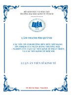 CÁC YẾU TỐ ẢNH HƯỞNG ĐẾN MỨC XẾP HẠNG TÍN NHIỆM CỦA NGÂN HÀNG THƯƠNG MẠI , NGHIÊN CỨU TẠI CÁC NỀN KINH TẾ PHÁT TRIỂN VÀ CÁC NỀN KINH TẾ MỚI NỔI