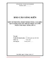 Một số phương pháp nhằm nâng cao hiệu quả giảng dạy kỹ thuật nhảy xa ưỡn thân cho học sinh khối 11 