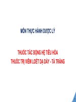 THUỐC TÁC ĐỘNG HỆ TIÊU HÓA THUỐC TRỊ VIÊM LOÉT DẠ DÀY  TÁ TRÀNG