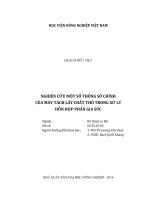 nghiên cứu một số thông số chính của máy tách lấy chất thô trong xử lý hỗn hợp phân gia súc 