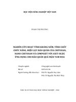 nghiên cứu hoạt tính kháng nấm, tính chất chức năng, hiệu lực bảo quản của chitosan, nano chitosan và compozit với axit oleic ứng dụng cho bảo quản quả mận tam hoa 