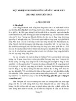 MỘT SỐ BIỆN PHÁP BỒI DƯỠNG KĨ NĂNG NGHE HIỂU MÔN TIẾNG ANH THCS