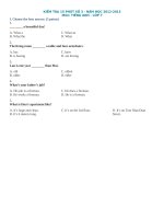 KIỂM TRA 15 PHÚT lop 7 cu