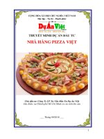 Thuyết minh dự án đầu tư nhà hàng pizza việt tại TPHCM 