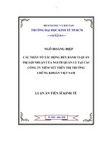 CÁC NHÂN TỐ TÁC ĐỘNG ĐẾN HÀNH VI QUẢN TRỊ LỢI NHUẬN CỦA NGƯỜI QUẢN LÝ TẠI CÁC CÔNG TY NIÊM YẾT TRÊN THỊ TRƯỜNG CHỨNG KHOÁN VIỆT NAM