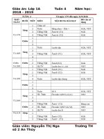Tuần 4 giáo án lớp 1 soạn theo định hướng phát triển năng lực học sinh năm 2018   2019 – cô NGA 