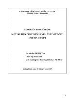 MỘT số BIỆN PHÁP rèn LUYỆN CHỮ VIẾT CHO học SINH lớp 1 