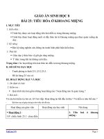 Giáo án Sinh học 8 bài 25: Tiêu hóa ở khoang miệng