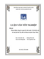 Hoàn thiện công tác quản lý nhà nước về du lịch của Sở du lịch Hà Tây đối với khu du lịch Chùa Thầy