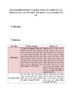 SO SÁNH điểm GIỐNG và KHÁC NHAU của hợp tác xã TRONG LUẬT các tổ CHỨC tín DỤNG và LUẬT hợp tác xã