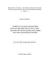 NGHIÊN CỨU XÂY DỰNG CHƯƠNG TRÌNH GIẢNG DẠY MÔN BÓNG CHUYỀN GIỜ TỰ CHỌN CHO SINH VIÊN TRƯỜNG ĐẠI HỌC CÔNG NGHIỆP THỰC PHẨM TP.HỒ CHÍ MINH