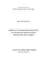 Nghiên cứu xác định đường kính tối ưu của đá khi thay khi mài lỗ bằng phương pháp thực nghiệm 