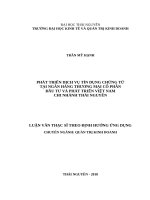 Phát triển dịch vụ tín dụng chứng từ tại ngân hàng thương mại cổ phần đầu tư và phát triển việt nam chi nhánh thái nguyên 