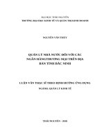 Quản lý nhà nước đối với các ngân hàng thương mại trên địa bàn tỉnh bắc ninh 