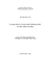 Ca dao, dân ca làng chài vịnh hạ long từ góc nhìn văn hóa 