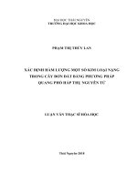 Xác định hàm lượng một số kim loại nặng trong cây đơn đất bằng phương pháp quang phổ hấp thụ nguyên tử 