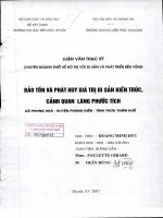 Bảo tồn và phát huy giá trị di sản kiến trúc, cảnh quan làng phước tích xã phong hòa – huyện phong điền – tỉnh thừa thiên huế (tt) 