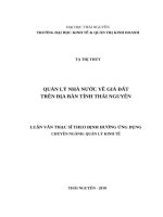 Quản lý nhà nước về giá đất trên địa bàn tỉnh thái nguyên 