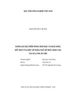 đánh giá đặc điểm nông sinh học và khả năng kết hợp của một số dòng ngô nổ mới chọn tạo tại gia lâm, hà nội