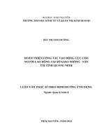 Hoàn thiện công tác tạo động lực cho người lao động tại sở giao thông   vận tải tỉnh quảng ninh 