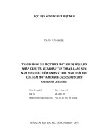 thành phần sâu mọt trên một số loại đậu, đỗ nhập khẩu tại cửa khẩu tân thanh, lạng sơn năm 2015; đặc điểm sinh vật học, sinh thái học của loài mọt đậu xanh callosobruchus chinensis linnaeus 