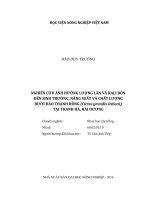 nghiên cứu ảnh hưởng lượng lân và kali bón đến sinh trưởng, năng suất và chất lượng bưởi đào thanh hồng (citrus grandis osbeck) tại thanh hà, hải dương 