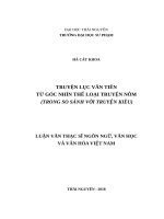 Truyện lục vân tiên từ góc nhìn thể loại truyện nôm (trong so sánh với truyện kiều) 