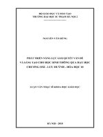 Phát triển năng lực giải quyết vấn đề và sáng tạo cho học sinh phổ thông qua dạy học chương oxi   lưu huynh   hóa học 10 
